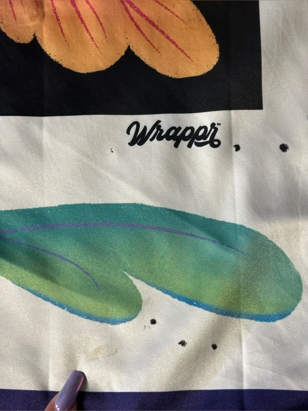 Nina Ramos Floral Fruit Print Scarf in Multicolord. No Tags. Probably Polyester